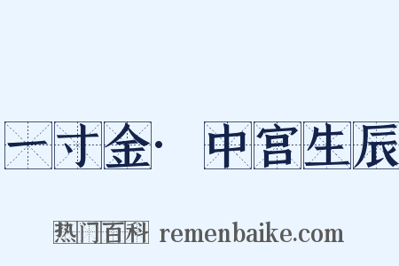 一寸金·中宫生辰是什么意思的图片
